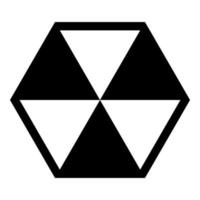 Abstract cube shape Hexagon box icon black color vector illustration flat style image