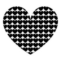 corazón con corazones dentro del patrón del corazón en el icono del corazón color negro ilustración vectorial imagen de estilo plano vector