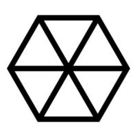 Abstract cube shape Hexagon box icon black color vector illustration flat style image