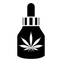 Marijuana Medicine Oil to marijuana CBD Cannabis farm flask icon black color vector illustration flat style image