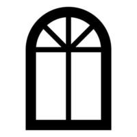 Window frame semi-round at the top Arch window icon black color vector illustration flat style image