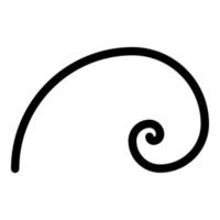 espiral sección dorada proporción áurea proporción fibonacci espiral icono color negro vector ilustración estilo plano imagen