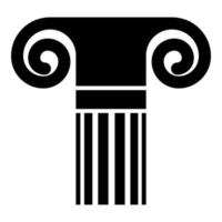 Column ancient style Antique classical column architecture element Pillar Greek roman column icon black color vector illustration flat style image