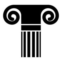 Column ancient style Antique classical column architecture element Pillar Greek roman column icon black color vector illustration flat style image