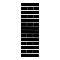 bloques de pilares de ladrillo en juego de jenga apilado para el hogar juegos de mesa de ocio para adultos y niños icono de bloque de madera ilustración vectorial de color negro imagen de estilo plano vector