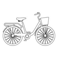 Woman's bicycle with basket Womens beach cruiser vector