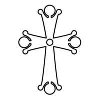 Four pointed cross drop shaped Cross monogram vector