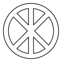 Cross round circle on bread concept parts body vector