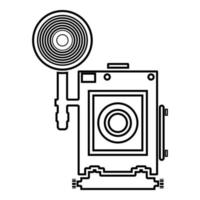 Retro camera Vintage photo camera face view icon vector