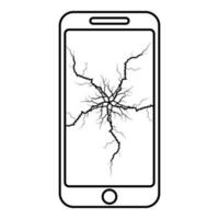 Smartphone with crack on display Broken modern vector