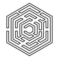 Hexagonal Maze Hexagon maze Labyrinth with six vector