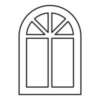 Window frame semi-round at the top Arch window vector