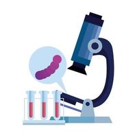 microscope with microorganism and tubes test vector