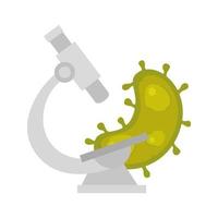 microscope with particle covid 19 isolated icon vector