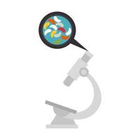 microscope laboratory with microorganisms isolated icon vector