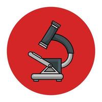 microscope of laboratory in frame circular vector