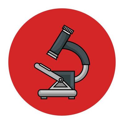 microscope of laboratory in frame circular