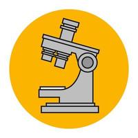 microscope of laboratory in frame circular vector