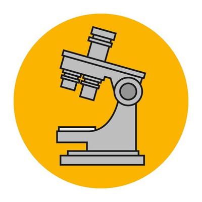 microscope of laboratory in frame circular