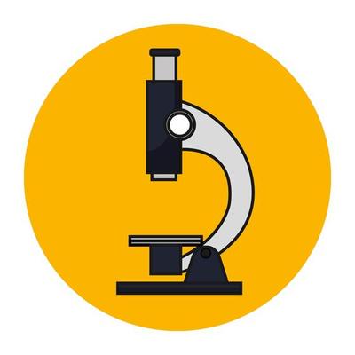 microscope of laboratory in frame circular