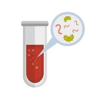 tube test with particles covid 19 and microorganisms vector