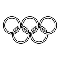 Olympic rings Five Olympic rings icon black color vector