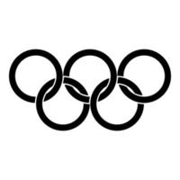 Olympic rings Five Olympic rings icon black color vector illustration flat style image