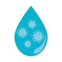 drop with particles covid 19 isolated icon vector