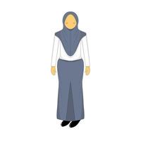 vector para el personaje de estudiante hijab con uniforme de escuela secundaria indonesia