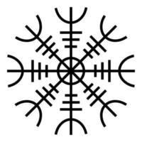 Helm of awe aegishjalmur or egishjalmur icon black color vector illustration flat style image
