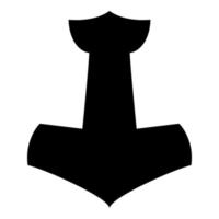 martillo de thor mjolnir icono color negro vector ilustración estilo plano imagen