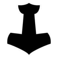 Thor's hammer Mjolnir icon black color vector illustration flat style image
