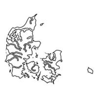 Map of Denmark icon black color vector
