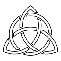 Triquetra in circle Trikvetr knot shape Trinity vector