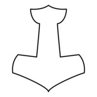 Thor's hammer Mjolnir icon black color vector