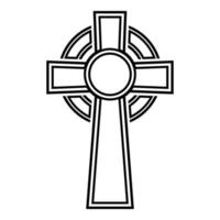 Celtic cross icon black color vector illustration
