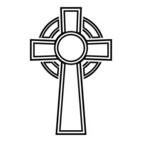 Celtic cross icon black color vector illustration