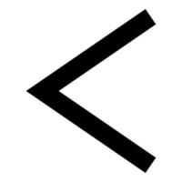Kenaz rune Kanu symbol ulcer torch icon black color vector illustration flat style image