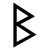 berkana rune birch nacimiento icono color negro vector ilustración estilo plano imagen