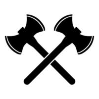 Two double-faced viking axes icon black color vector illustration flat style image