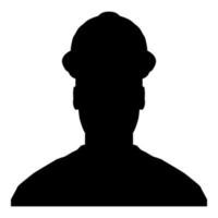 Avatar builder architect engineer in helmet view icon black color vector illustration flat style image