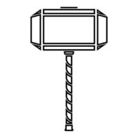 Thor's hammer Mjolnir icon black color vector