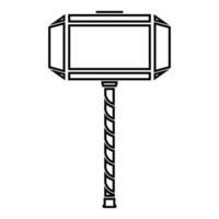 Thor's hammer Mjolnir icon black color vector