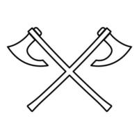 Two battle axes vikings icon black color vector