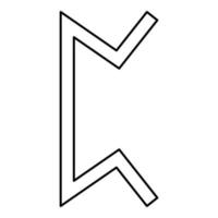 Perth rune pertho pear hidden game symbol icon vector