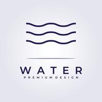 ola agua océano flujo logo icono símbolo signo elemento etiqueta vector ilustración diseño simple línea monoline simple mínimo