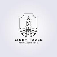 Lighthouse tower logo vector illustration design
