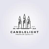 Candle line art logo vector illustration design