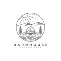 Barn house logo vector illustration template design, countryside barn view