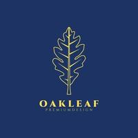 Oak leaf logo vector, illustration, design, line art leaf logo vector